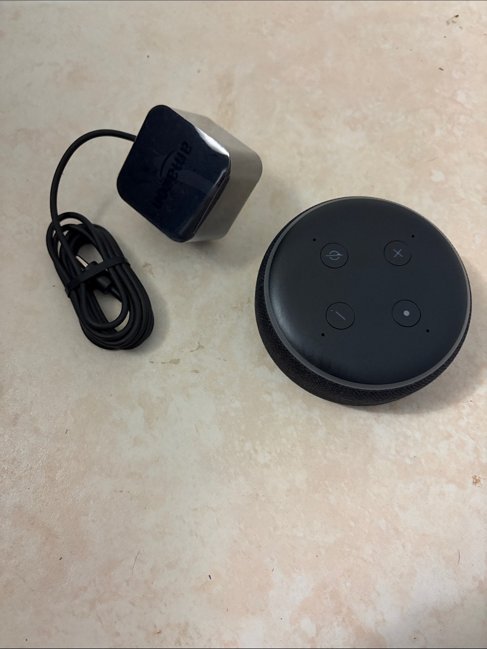 Amazon Echo Dot Smart Speaker with Power Adapter - Black